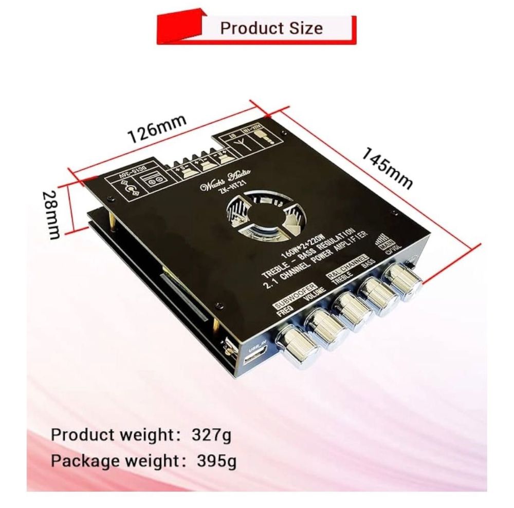 WANGCL 2 x 160 W + 220 W ZK-HT21 moduł cyfrowego wzmacniacza mocy