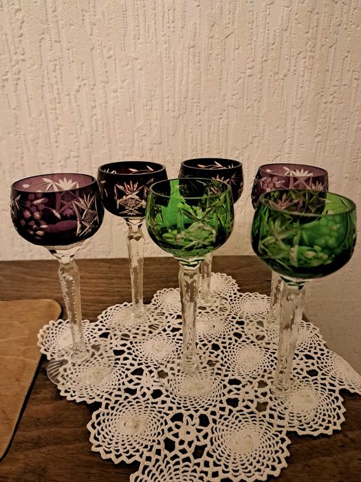 Kryształowe kieliszki do wina kolor 6 szt