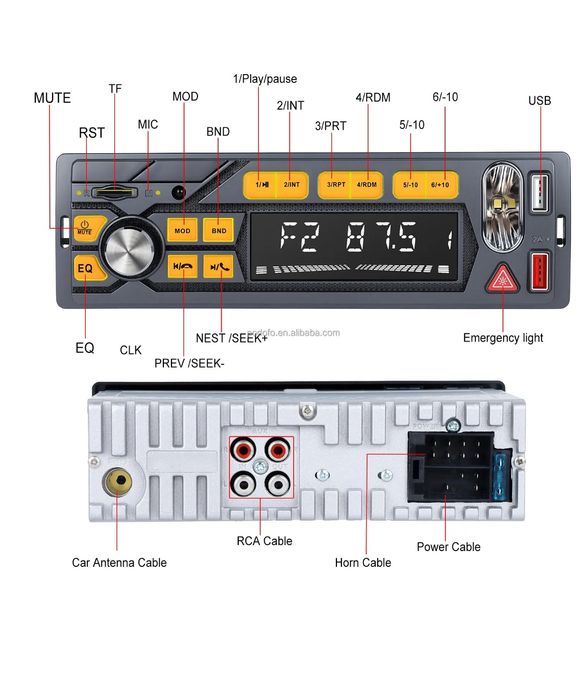Rádio Automóvel Bluetooth 1din Bluetooth USB AUX FM novo