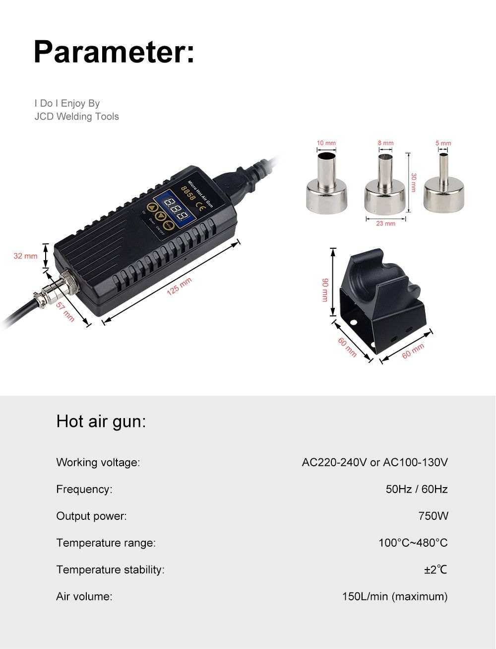 Фен для пайки JCD 8208 и JCD8858