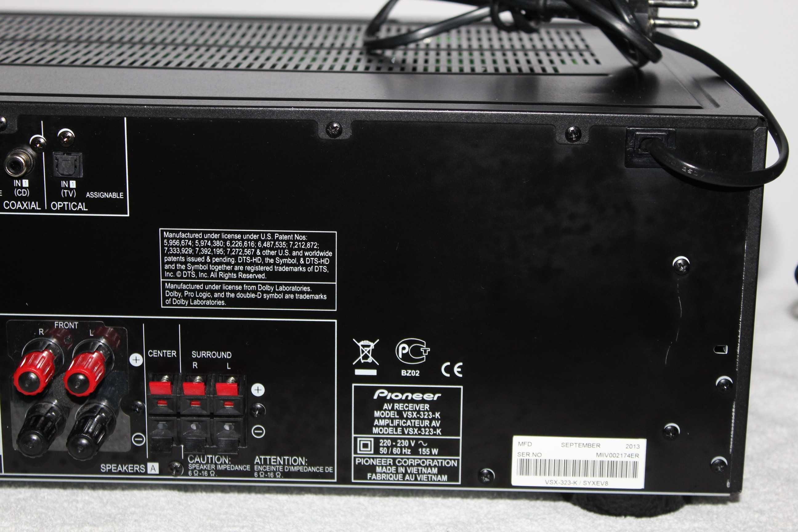 PIONEER VSX-323 Amplituner wzmacniacz kino domowe hdmi USB optyk Wysył