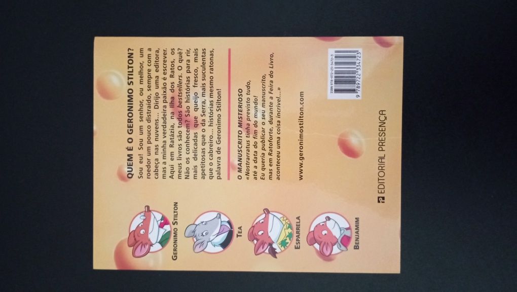 Livro "O manuscrito misterioso" de Gerónimo Stilton