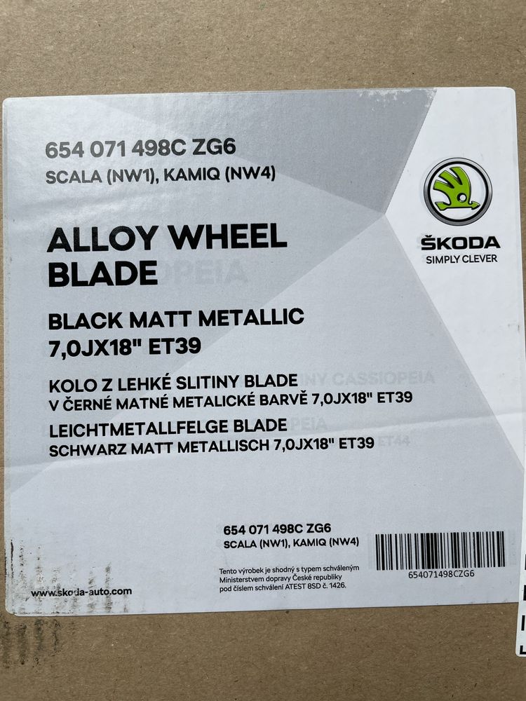 Oryginalne felgi Skoda Scala/Kamiq, nowe