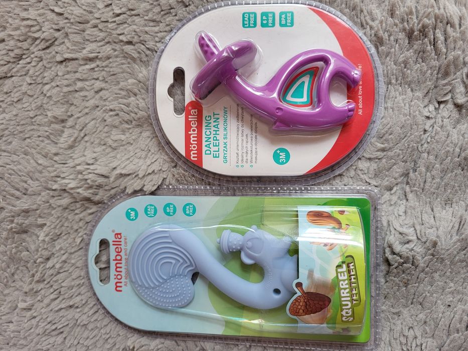Mombella gryzaki silikonowe dancing elephant i squirrel