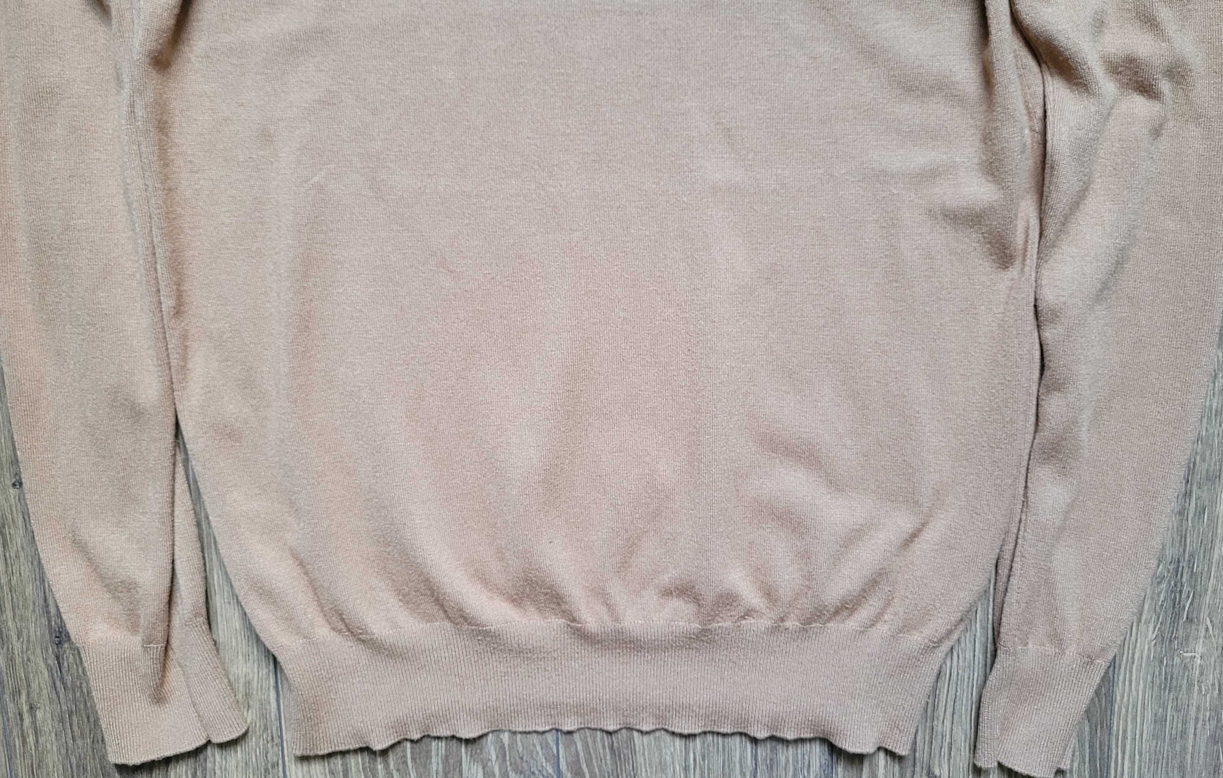 męski sweter Gianni Feraud 70% wiskoza L camel wielbłądzi jasny brąz
