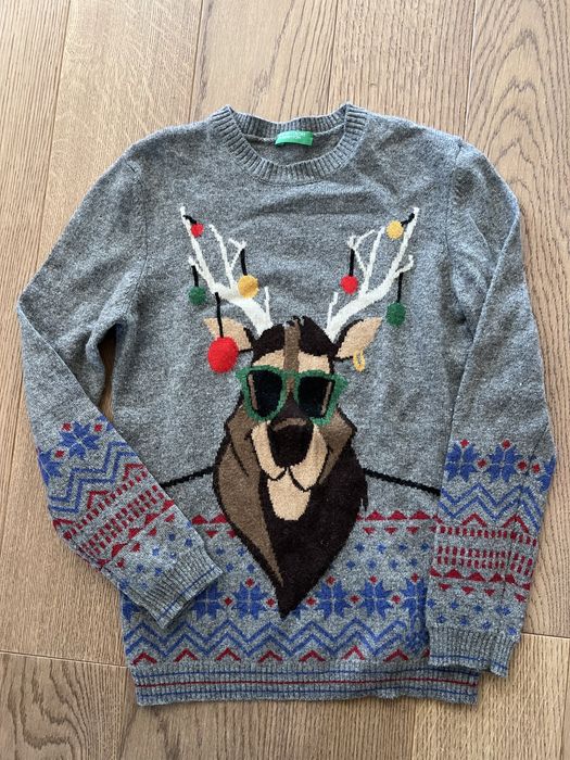 Sweter świąteczny zimowy Benetton 6-7 lat, dobry sklad