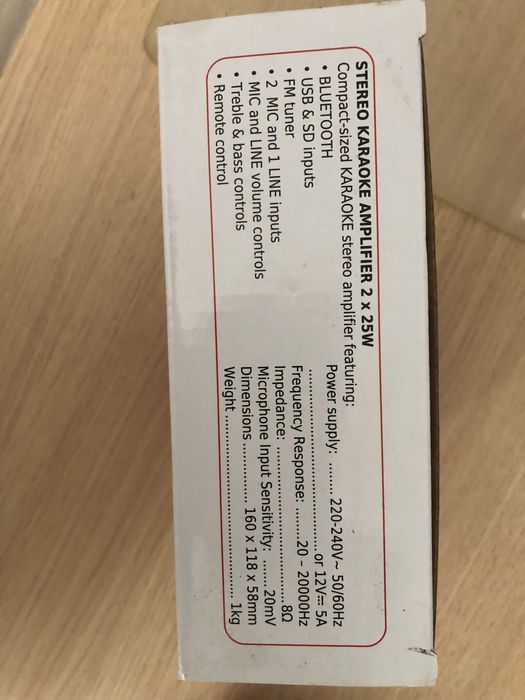 Amplificador karaoke com bluetooth