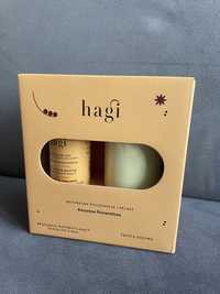 Hagi Cosmetics zestaw olejek rozświetlający + świeca sojowa