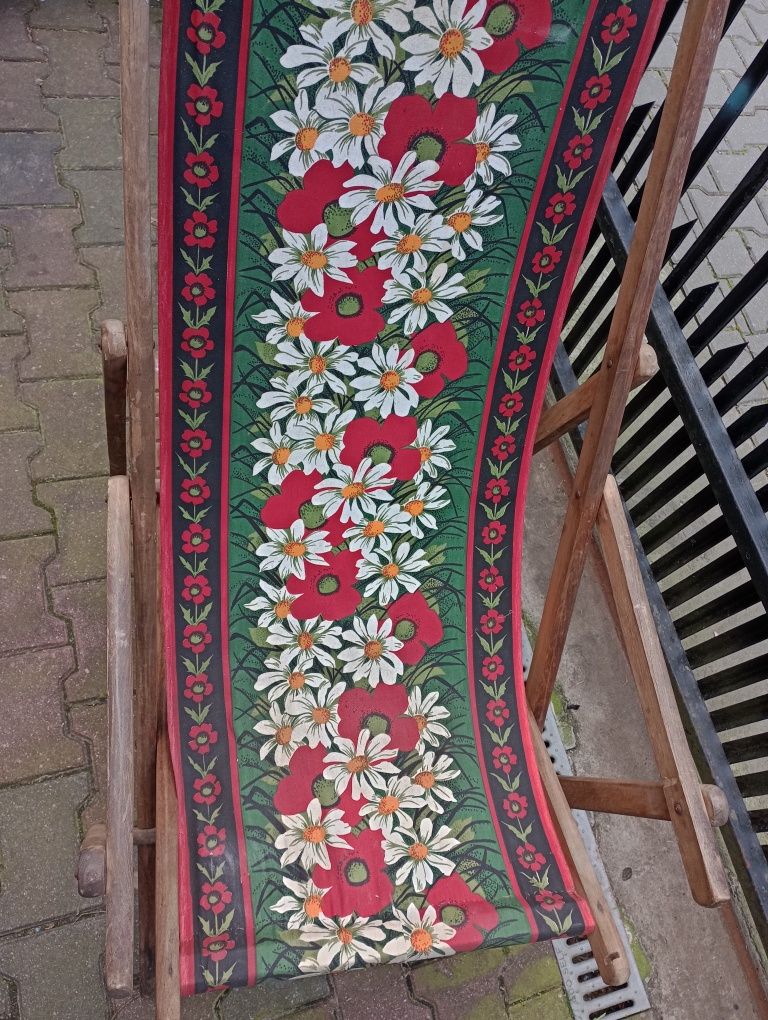 Leżak drewniany leżaky PRL