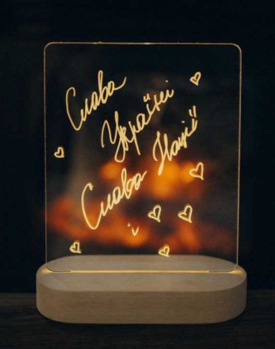 Акрилова лампа-дошка для малювання, що світиться Ночник с маркерами