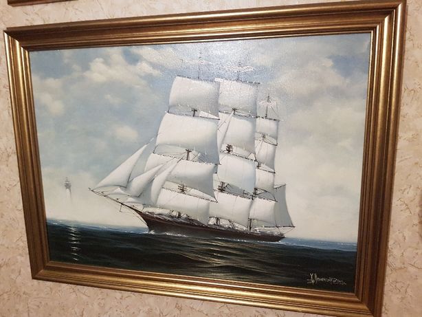 Картина "Корабль в море" Медвецкий Г. 2009г.