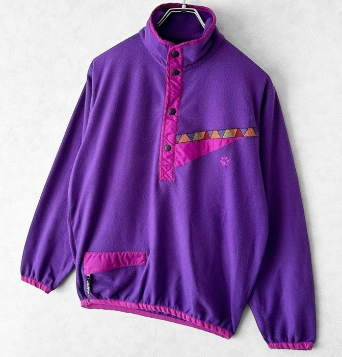 Чоловічий вінтажний светр флісова толстовка 90-их ретро Jack Wolfskin