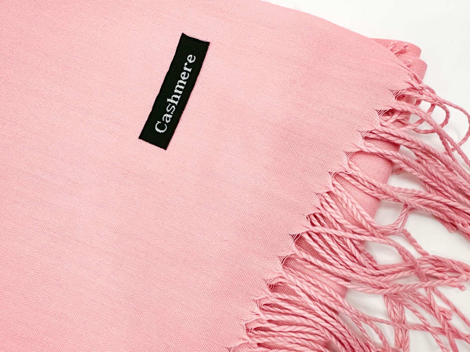 Piękny duży różowy szal chusta Cashmere