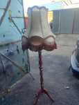 Lampa podłogowa PRL z abażurem