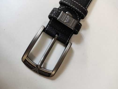 Emporio Armani Męski pasek firmowy, skóra naturalna 410