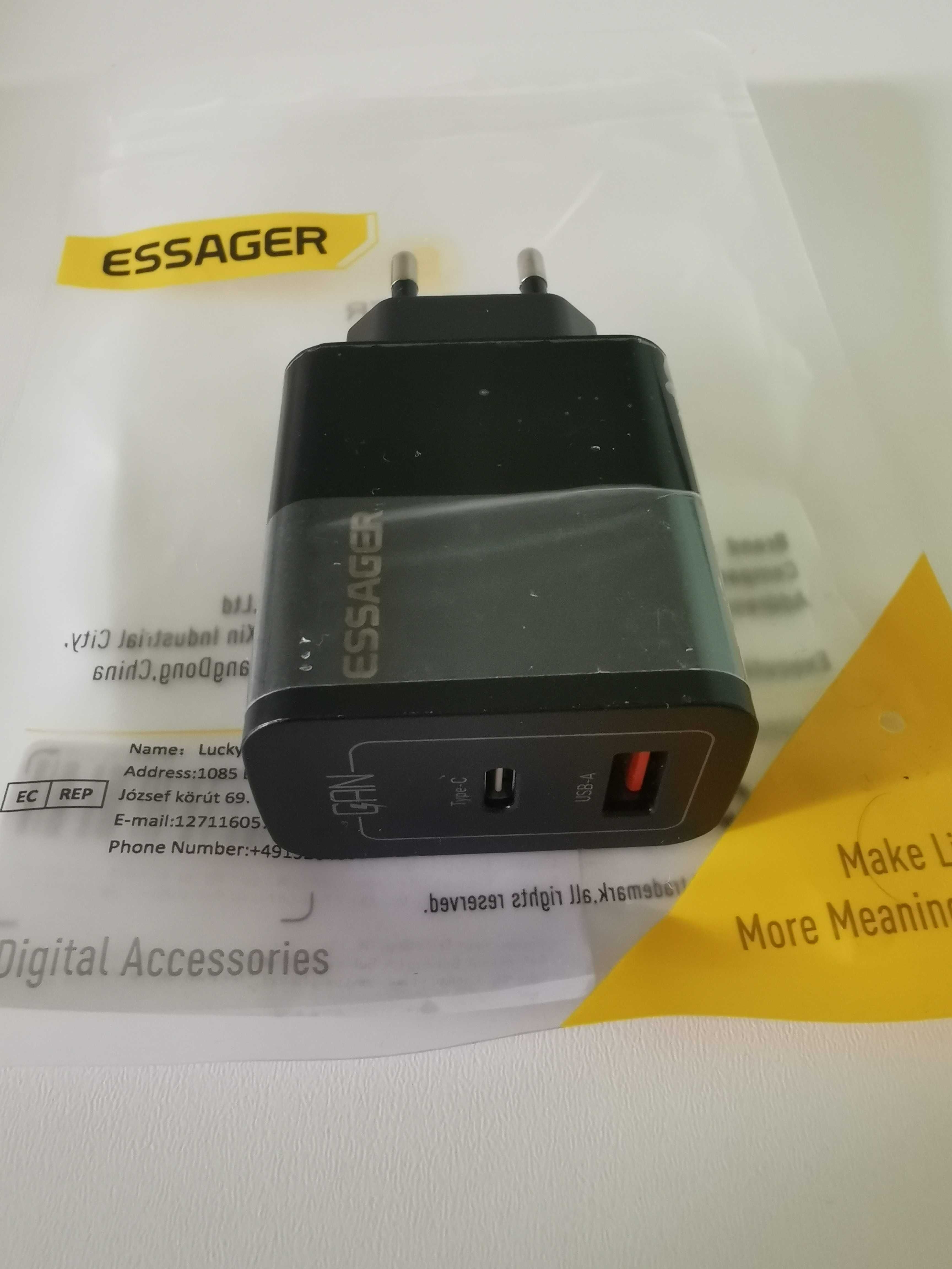 Зарядний пристрій , зарядка Essager 33W USB і Type C чорний