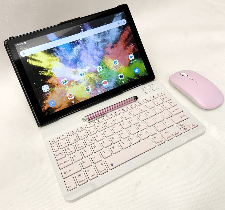 Tablet 10.1" ANDROID 15 różowy klaw+mysz+rysik 12GB/128GB etui NOWY