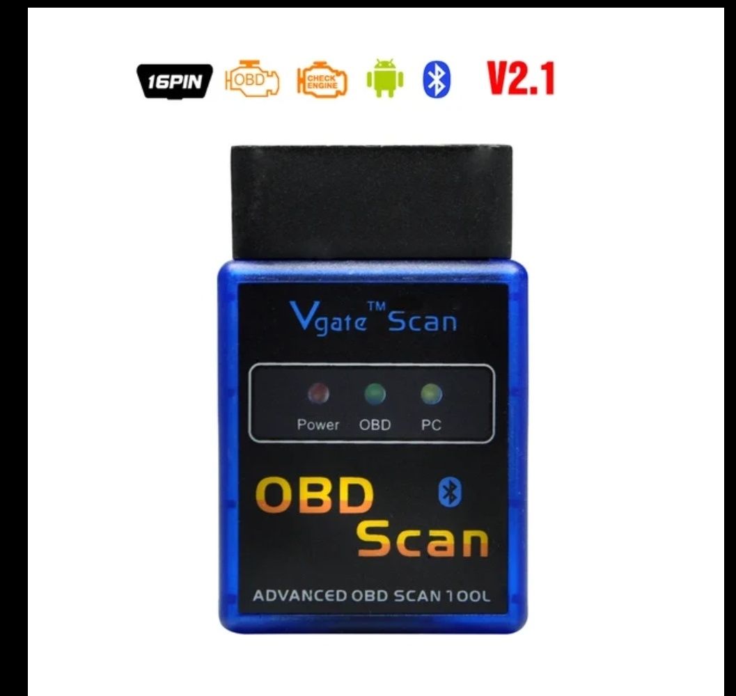 Автомобільний OBD сканер версія 2.1 bluetooth диск з драйвером в компл