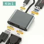 Адаптер USB Type-C 4в1 HDMI + VGA коннектор переходник док станция хаб