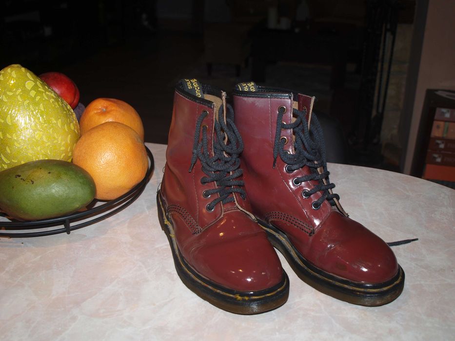 Glany skurzane bordowe