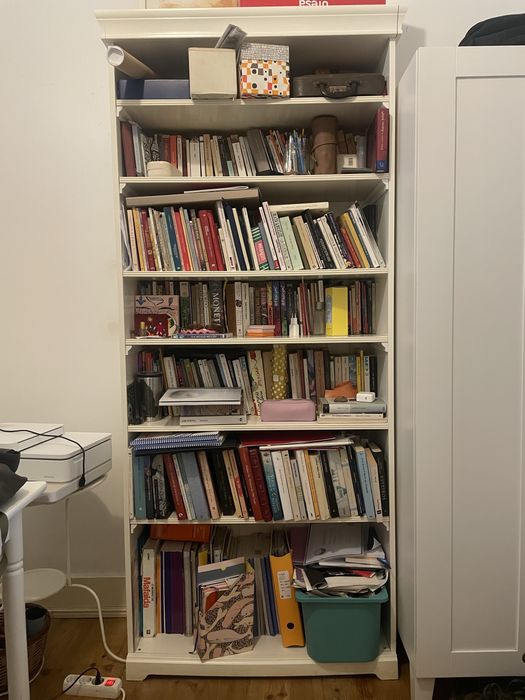 Estante de livros impecável