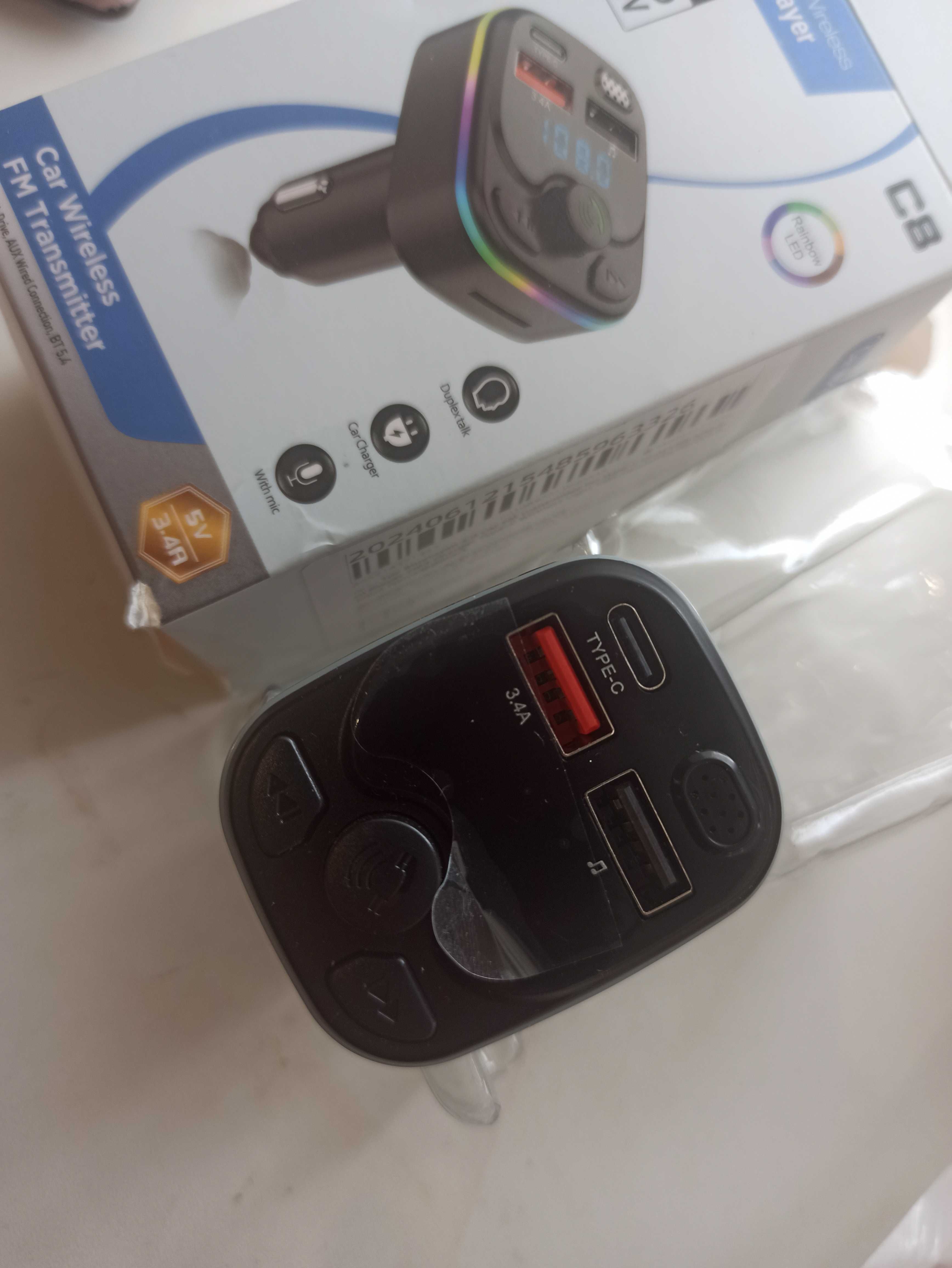 Fm модулятор зарядка в прикуриватель 3 usb для 20 w  вантажівок