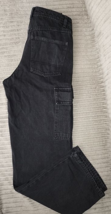 Spodnie jeansowe damskie 36 Cropp bojówki z szerokimi nogawkami