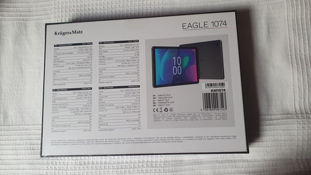 Tablet Krüger&Matz Eagle 1074 10,4 nowy zafoliowany prezent na komunię