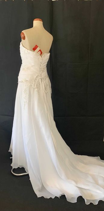 Nowa Suknia Ślubna Klasyczna Linia A Szyfonowa lekka XXL 44 vintage