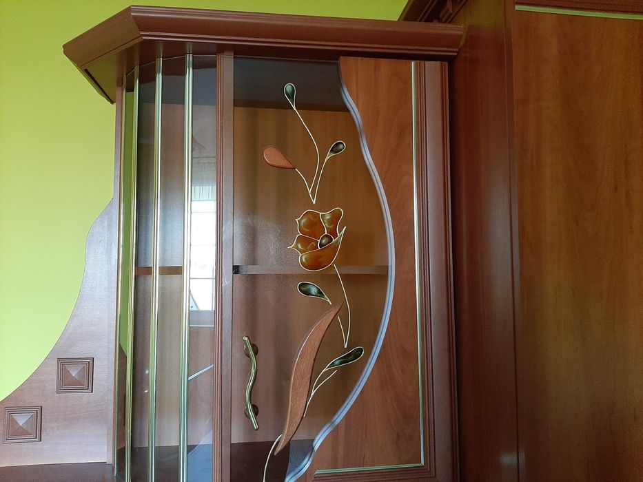 Zestaw pieknych mebli  w kolorze mahoniowym