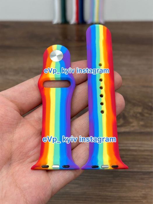 Ремінець браслет Apple Watch 42/44/45mm Ремешок епл вотч Rainbow