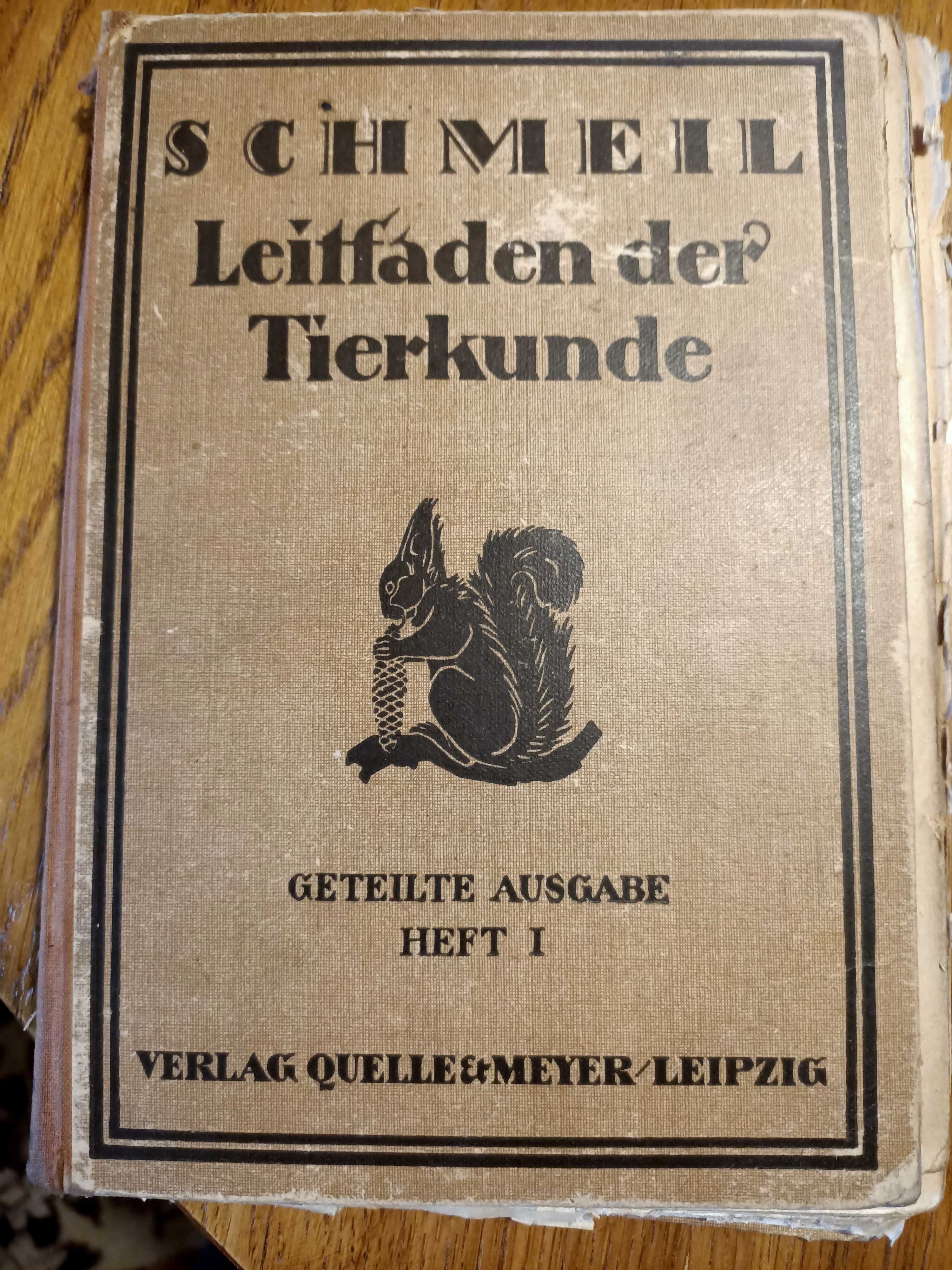 Stary niemiecki podręcznik do nauki przyrody Leitfaden der  Tierkunde