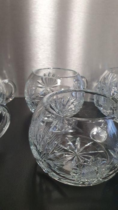 Filiżanki kryształowe kubki duże kryształ do kawy crystal zestaw 6 szt