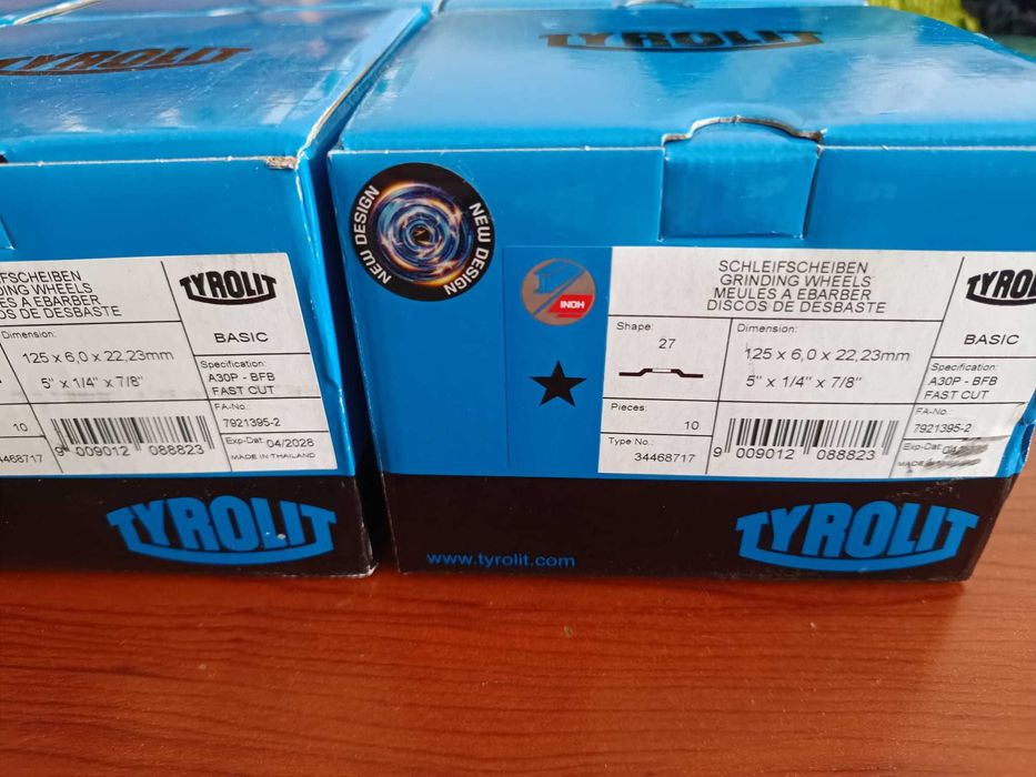 Tarcze do szlifowania metalu/stali firmy Tyrolit - 125 x 6 - 40 szt.