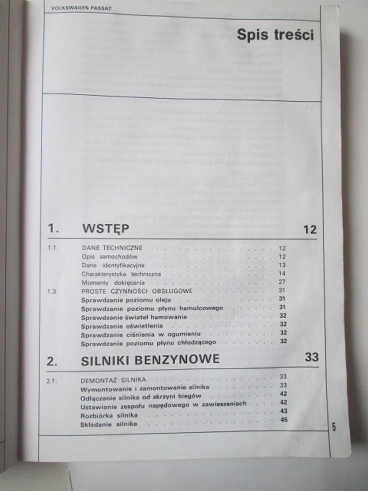 VW Passat od 1988 Obsługa i naprawa