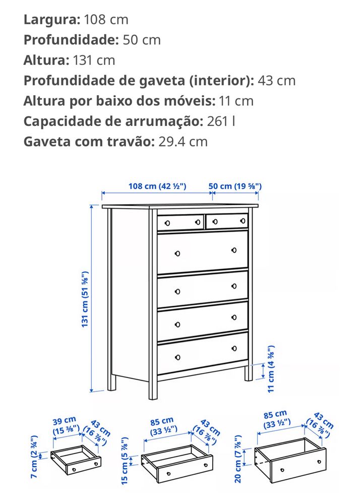 Cómoda IKEA | c/6 gavetas