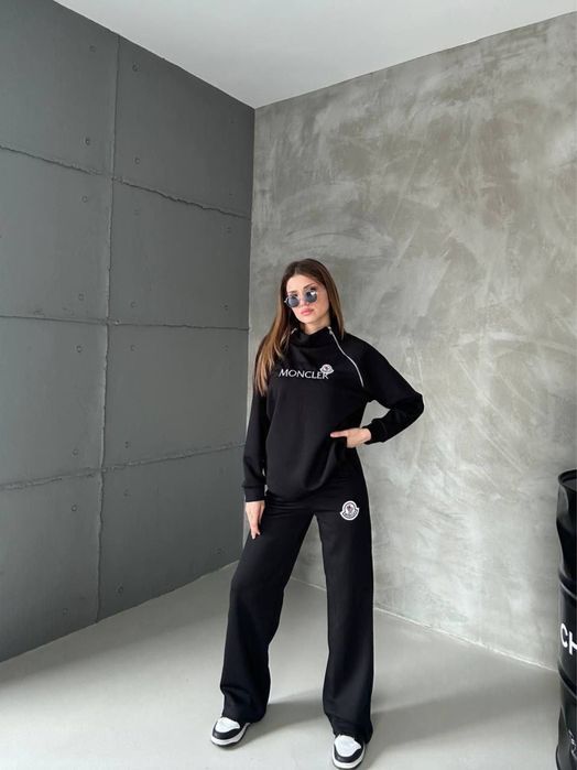 РАСПРОДАЖА -40%! Женский спортивный костюм MONCLER черный весна/осень