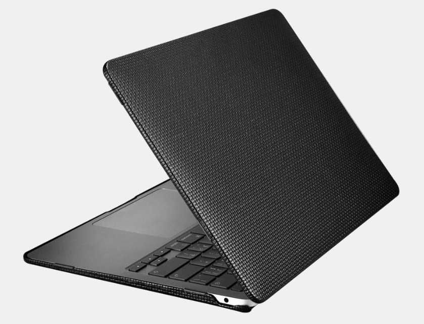 iCarer Skórzane Etui Obudowa do Macbook Air 13.6 M4 M3 M2 czarne