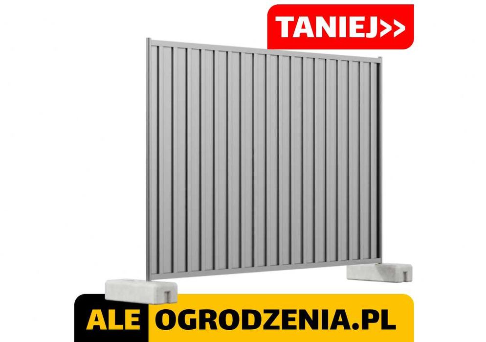 Ogrodzenie Budowlane Tymczasowe Pełne (Blacha Trapezowa) - 2,90 m