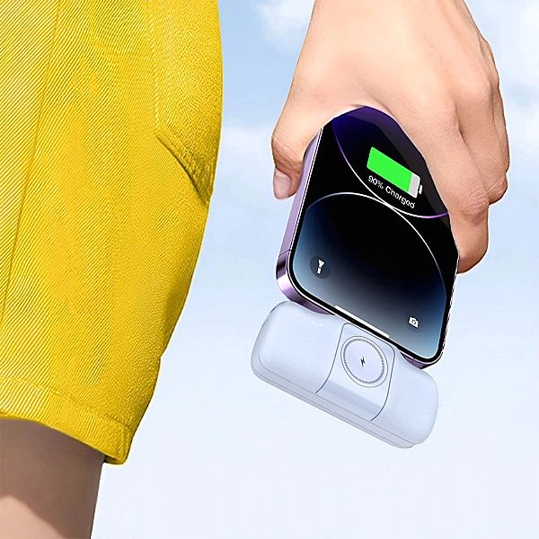 Mini powerbank Wozinsky WF16-YLS 5000mAh 15W Lightning z wbudowanym ka