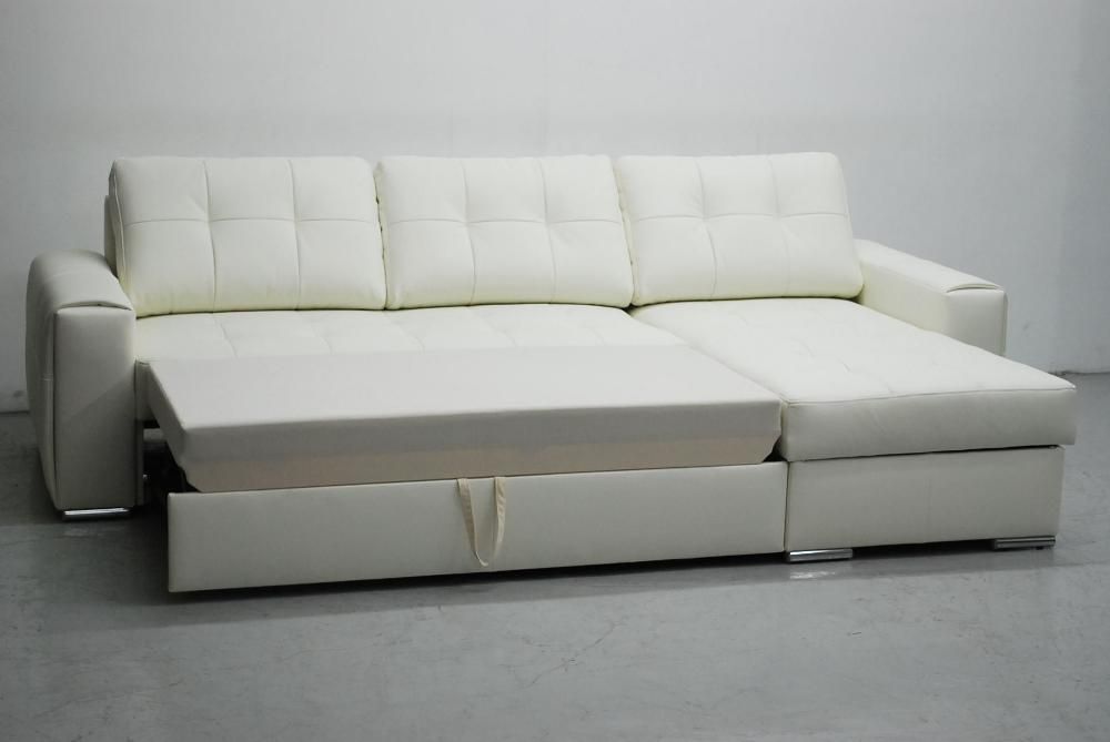 LNR nowy narożnik skóra naturalna spanie pojemnik kość słoniowa sofa