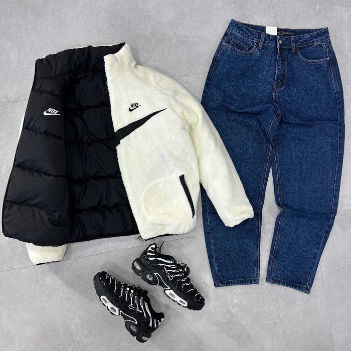 Зимова двостороння куртка Nike | плащівка + штучна овчина | S–XXL
