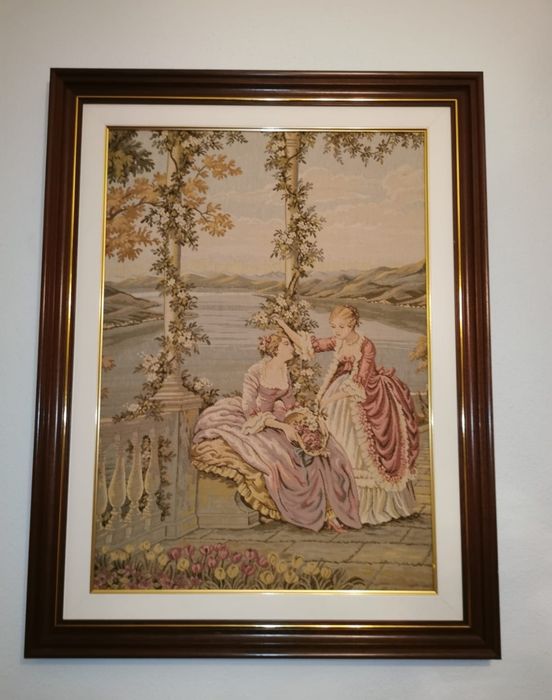 Quadro com moldura de madeira