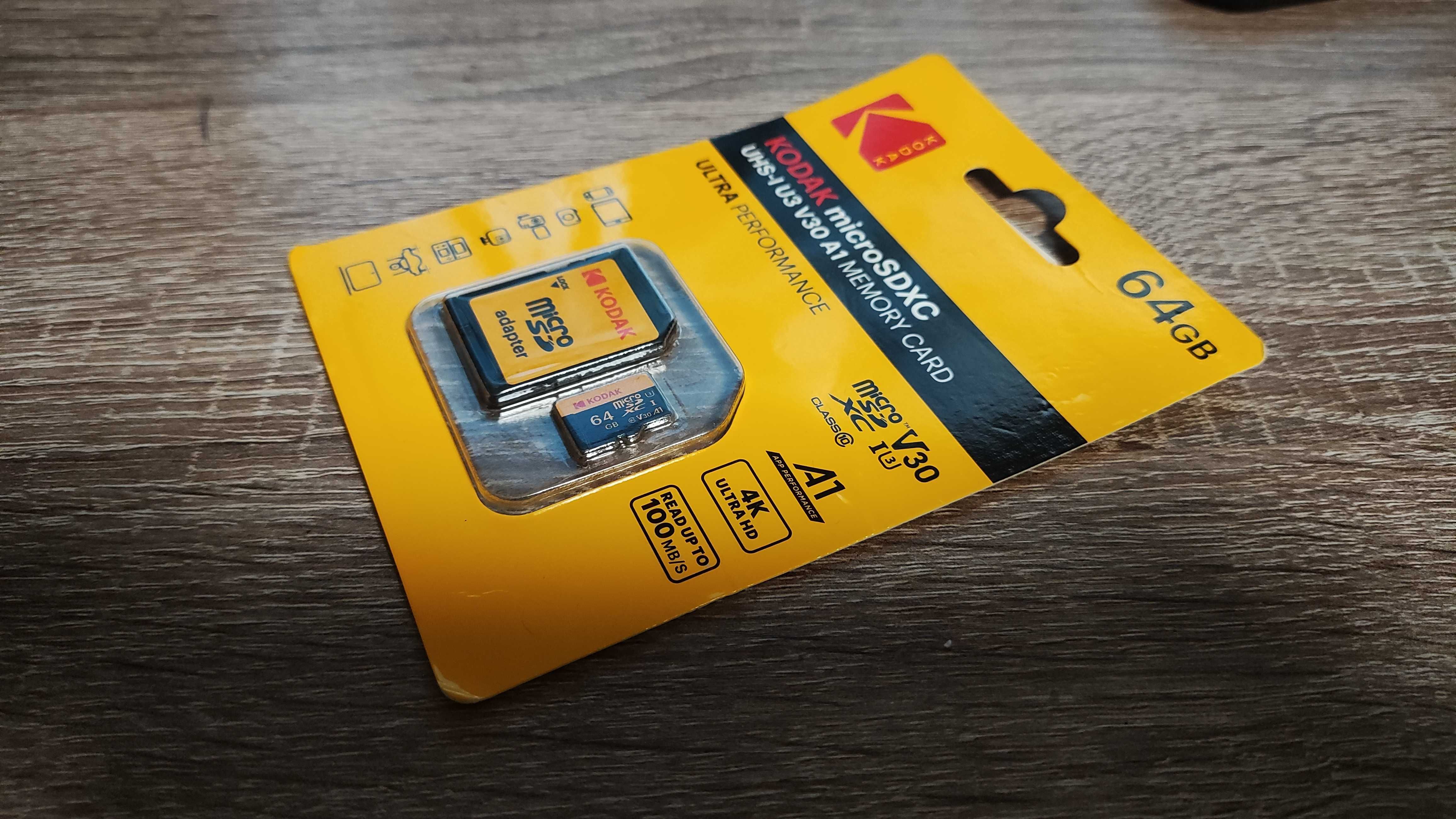 Карта пам'яті Kodak 64 GB MicroSD UHS-I U3 V30 A1 Class 10