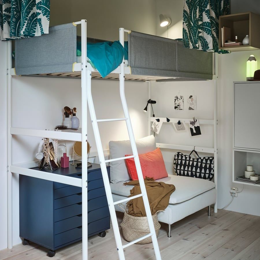 Cama de solteiro IKEA e colchão de solteiro.modernize o quarto com est