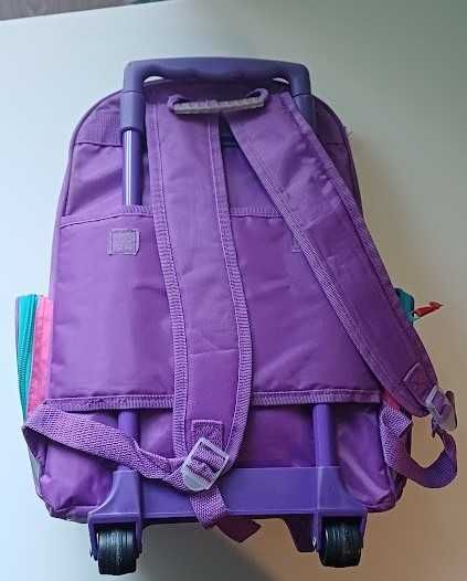 Dziewczęcy plecak na kółkach w sowy