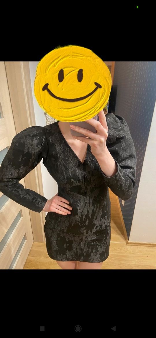 Nowa! Sukienka żakardowa mała czarna H&M r.XS- S