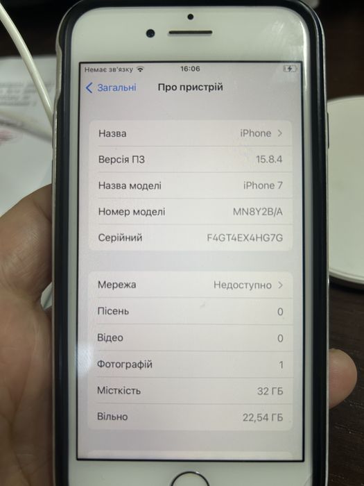Плівка гідрогелева для iPhone, кабель mfi, iPhone 7 silver neverlock