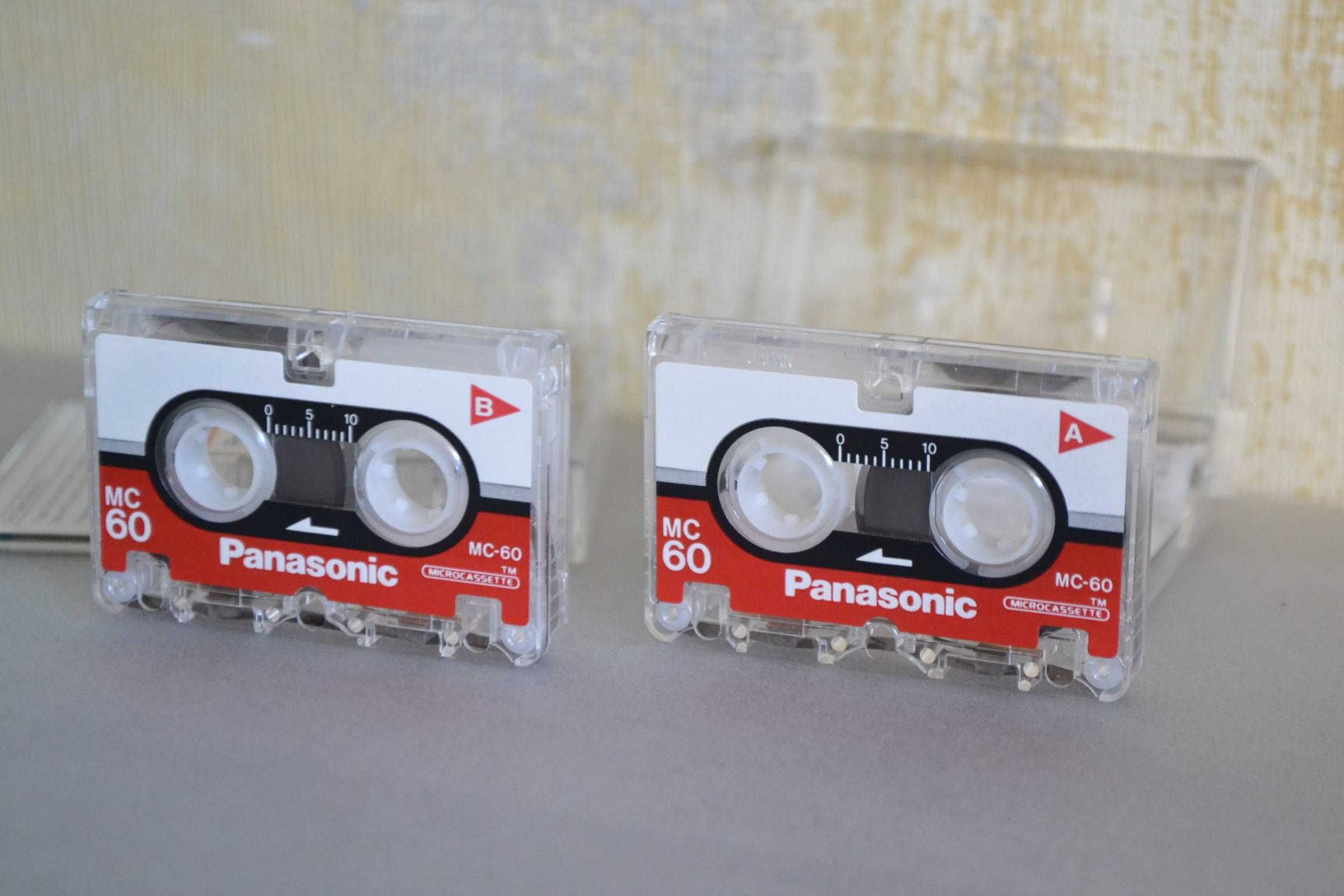 komplet 2szt mikrokaseta micro cassette Panasonic MC-60 do dyktafon