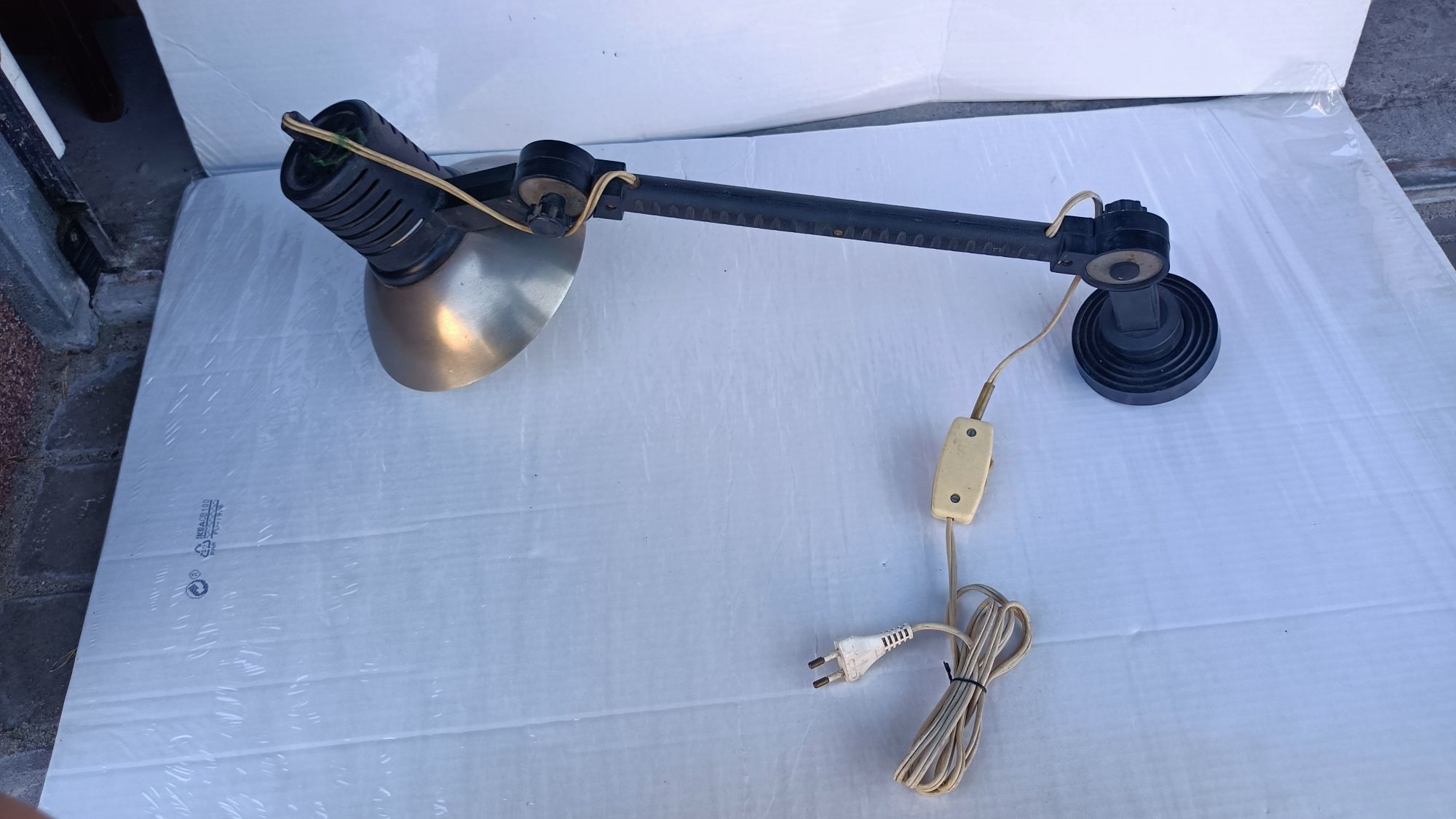 Lampa Biurkowa Kreślarska POLAMP PRL B 090 Pułtusk Stara